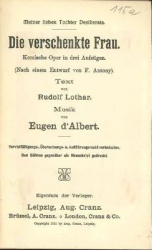 d'Albert - Verschenkte Frau