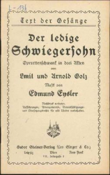 Eysler - Ledige Schwiegersohn
